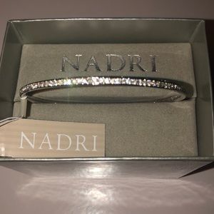 🆕NADRI Crystal Silver Rhodium Bangle Bracelet NEW